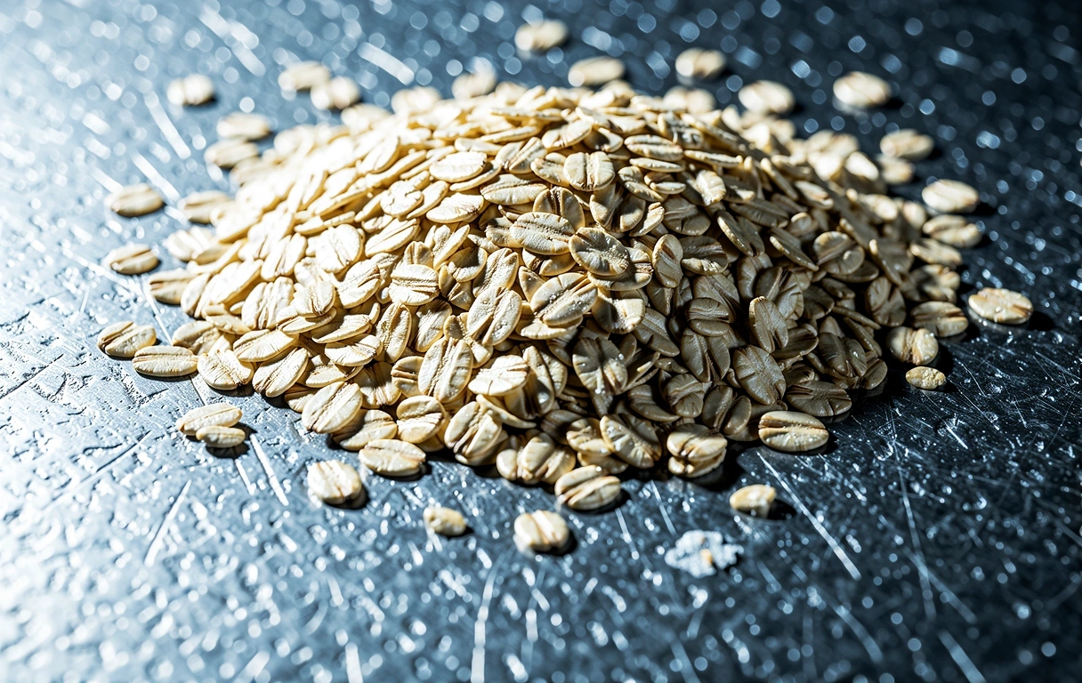 Detaliu fulgi de ovăz organic